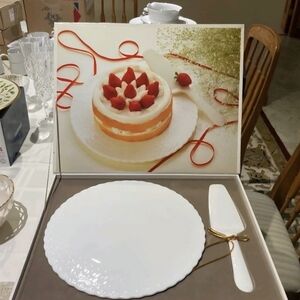 Mikasa White Silk Bone Chine Cake Set Brand new in box